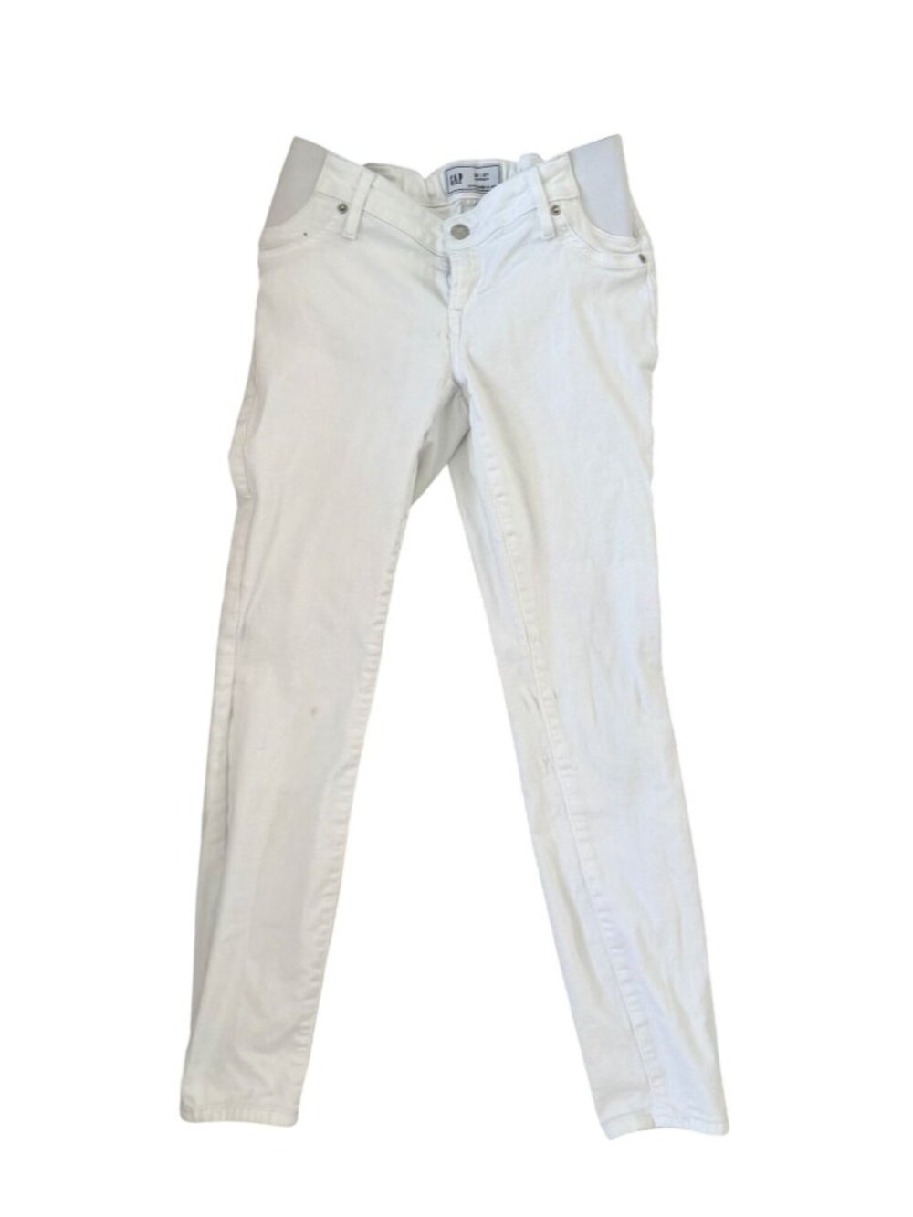 GAP Maternity White Denim Pregnancy Stretch Panel Skinny Jeans Size 28 / US 6